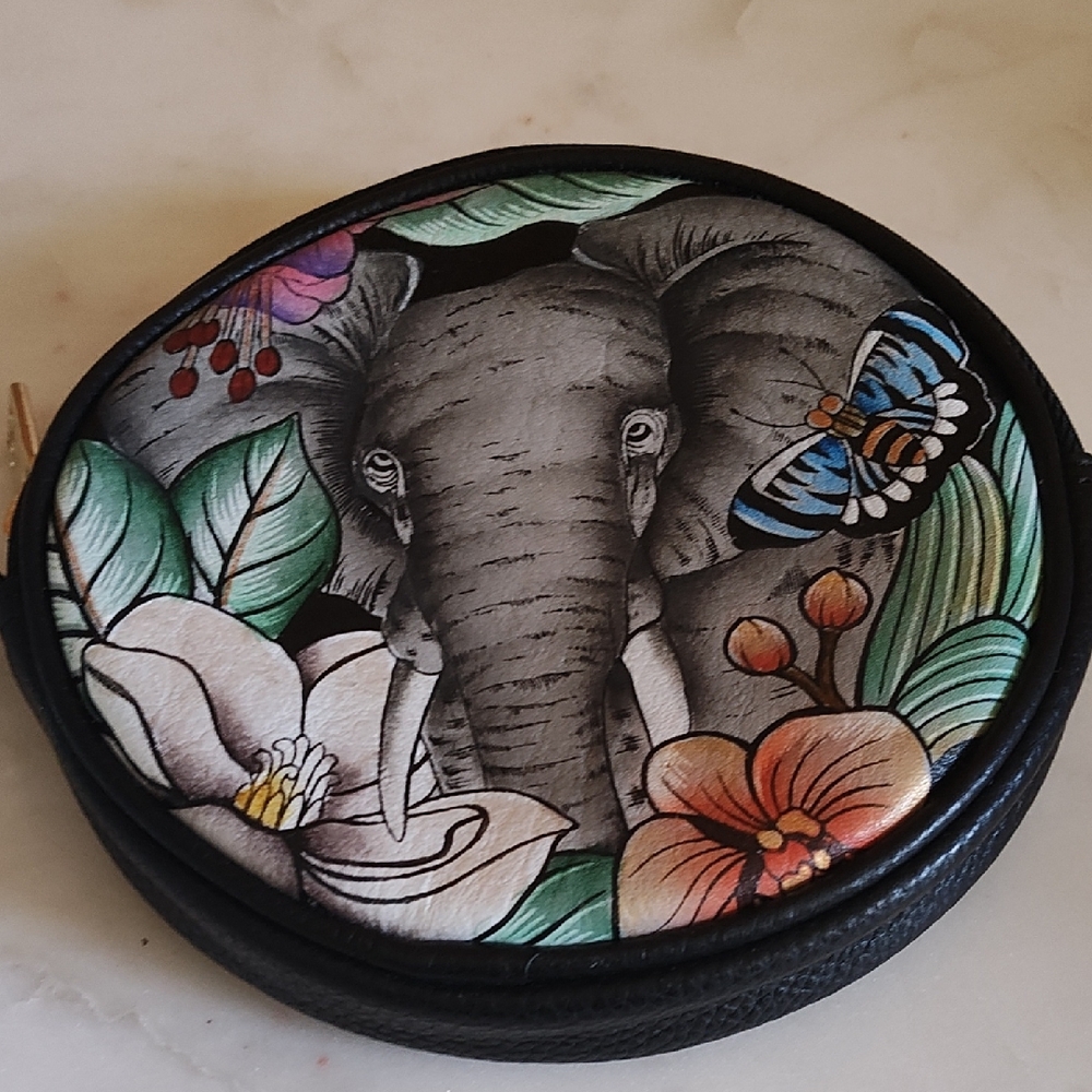 Anuschka Multipurpose Pouch Elephant Floral Coin Purse